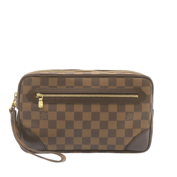 LOUIS VUITTON Damier Ebene Marly Dragonne GM Clutch Bag SP Order LV Auth 25039A - Picture 2 of 16